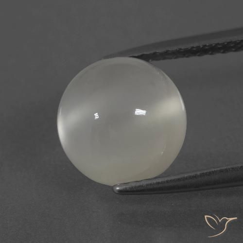 3.52ct Naturale Bianco caldo Pietra di luna, Rotondo, Traslucido