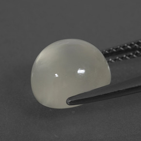 Pietra di luna naturale bianco da 3,46 ct, taglio rotondo, traslucido