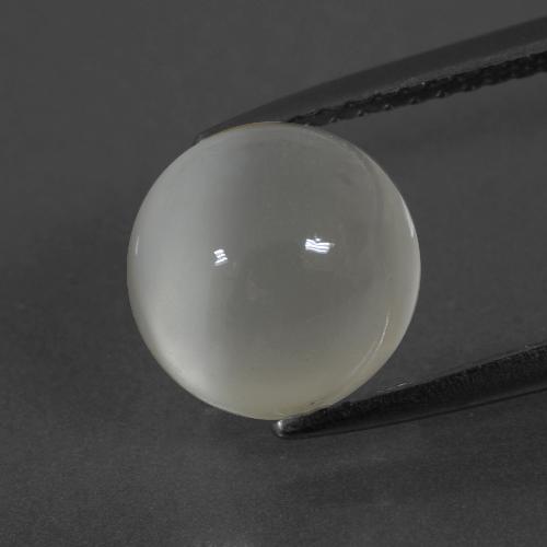 Pietra di luna naturale bianco da 3,51 ct, taglio rotondo, traslucido