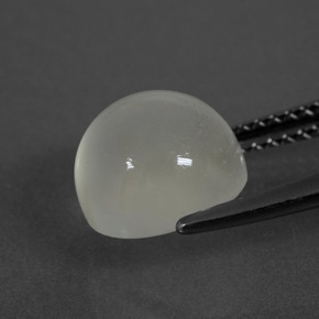 Pietra di luna naturale bianco da 3,51 ct, taglio rotondo, traslucido