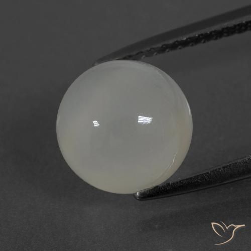3.19ct Naturale Bianco caldo Pietra di luna, Rotondo, Traslucido