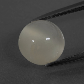Pietra di luna naturale bianco da 3,58 ct, taglio rotondo, traslucido