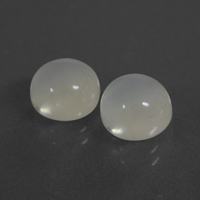 Pietra di luna naturale bianco da 5,22 ct, taglio rotondo, traslucido