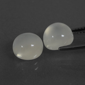 Pietra di luna naturale bianco da 5,22 ct, taglio rotondo, traslucido