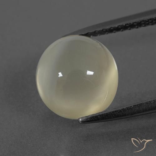 Pietra di luna Bianco caldo naturale da 3.59 ct, Rotondo, Traslucido
