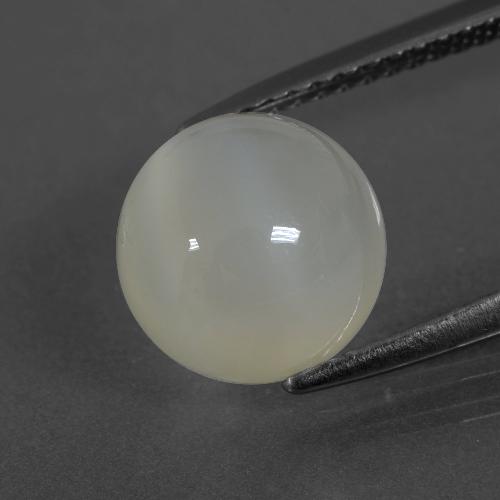 Pietra di luna naturale bianco da 3,55 ct, taglio rotondo, traslucido