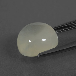 Pietra di luna naturale bianco da 3,55 ct, taglio rotondo, traslucido