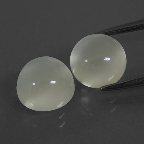 Gemme di Pietra di luna Bianco caldo naturale da 7.40 ct, Taglio rotondo, Traslucido