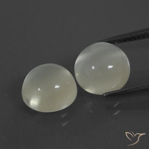 6.90ctw Naturale Bianco caldo Pietra di luna, Rotondo, Traslucido