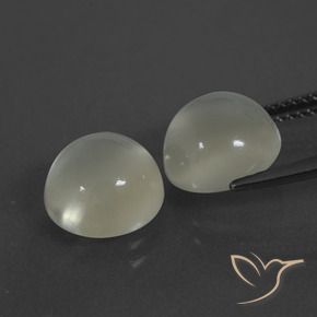 Gemme di Pietra di luna Bianco caldo naturale da 6.90 ct, Rotondo, Traslucido