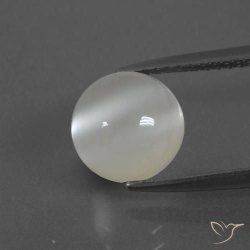 2.94ct Naturale Bianco caldo Pietra di luna, Rotondo, Traslucido