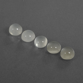 Gemme di Pietra di luna Bianco caldo naturale da 5.19 ct, Taglio rotondo, Traslucido