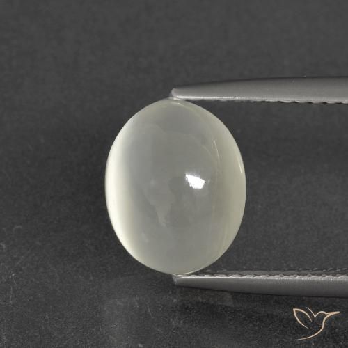Pietra di luna bianco caldo naturale da 4,17 ct, taglio ovale, traslucido