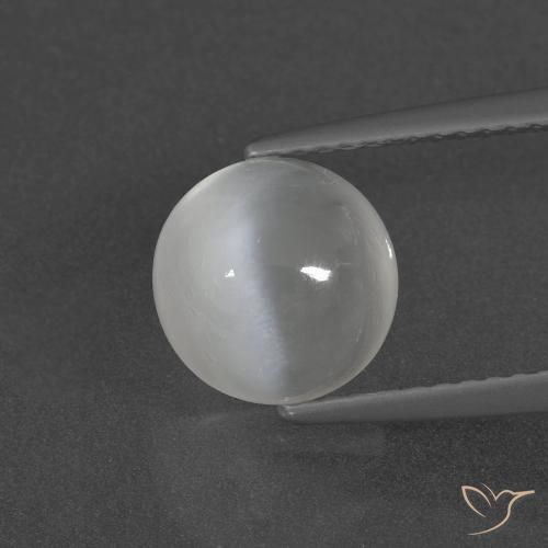 Pietra di luna naturale bianco da 2,30 ct, taglio rotondo, traslucido