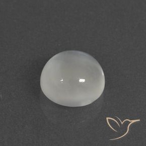 Pietra di luna naturale bianco da 2,30 ct, taglio rotondo, traslucido