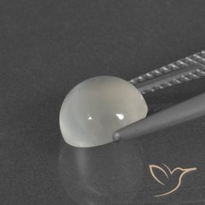 Pietra di luna naturale bianco da 2,30 ct, taglio rotondo, traslucido