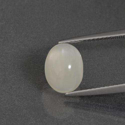 Pietra di luna Bianco caldo naturale da 2.82 ct, Taglio ovale, Traslucido