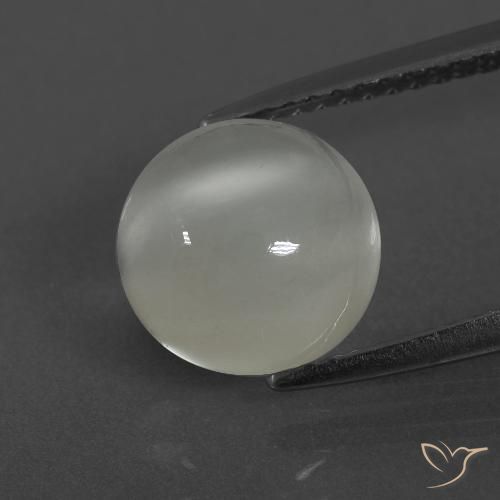 3.18ct Naturale Bianco caldo Pietra di luna, Rotondo, Traslucido