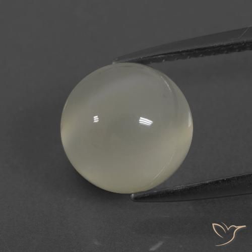 3.33ct Naturale Bianco caldo Pietra di luna, Rotondo, Traslucido