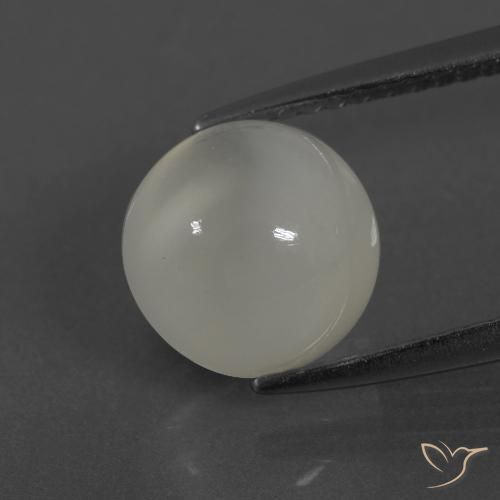 3.36ct Naturale Bianco caldo Pietra di luna, Rotondo, Traslucido