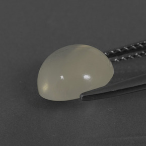 Pietra di luna naturale bianco da 2,64 ct, taglio rotondo, traslucido