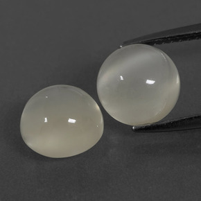 Pietra di luna naturale bianco da 4,56 ct, taglio rotondo, traslucido