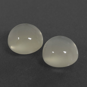 Pietra di luna naturale bianco da 4,56 ct, taglio rotondo, traslucido