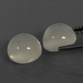 Pietra di luna naturale bianco da 4,56 ct, taglio rotondo, traslucido
