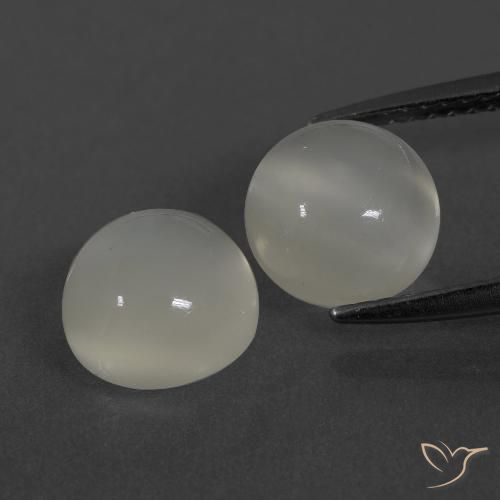 4.67ctw Naturale Bianco caldo Pietra di luna, Rotondo, Traslucido
