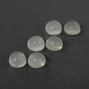 Pietra di luna naturale bianco da 6,07 ct, taglio rotondo, traslucido