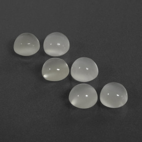 Pietra di luna naturale bianco da 6,07 ct, taglio rotondo, traslucido