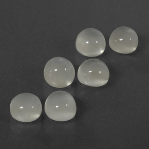 Pietra di luna naturale bianco da 7,26 ct, taglio rotondo, traslucido