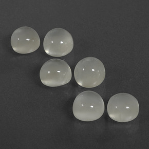 Pietra di luna naturale bianco da 7,26 ct, taglio rotondo, traslucido