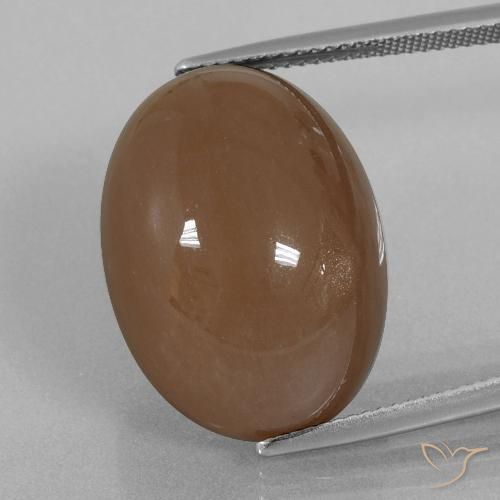 29.70ct Naturale Marrone caldo Pietra di luna, Ovale, Opaco