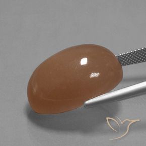 Pietra di luna Pesca brunastra naturale da 27.10 ct, Ovale, Opaco