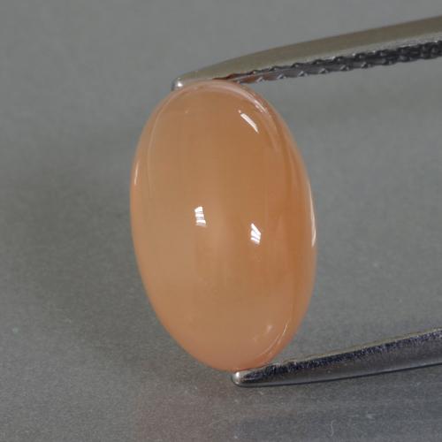Pietra di luna naturale arancione da 3,49 ct, taglio ovale, traslucido