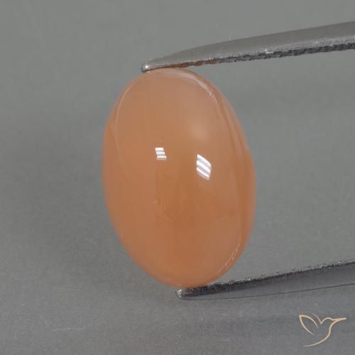 4.99ct Naturale Arancio Medio Pietra di luna, Ovale, Traslucido