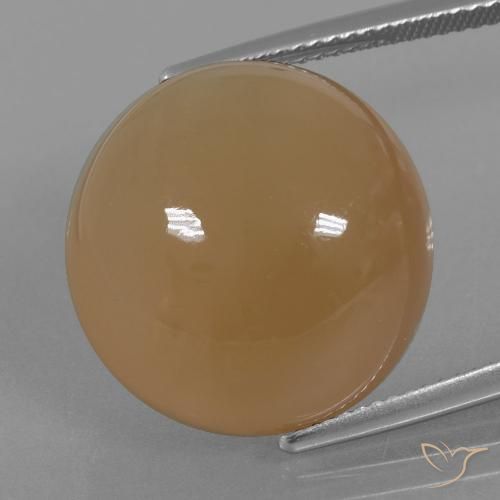 23.98ct Naturale Marrone Chiaro Di Arachidi Pietra di luna, Rotondo, Traslucido