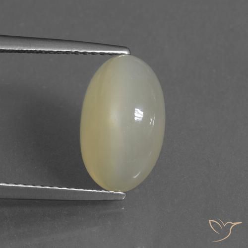 4.97ct Naturale Giallo chiaro Pietra di luna, Ovale, Traslucido