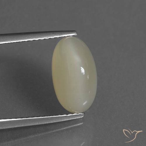 3.82ct Naturale Giallo chiaro Pietra di luna, Ovale, Traslucido