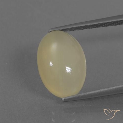 5.04ct Naturale Giallo chiaro Pietra di luna, Ovale, Traslucido