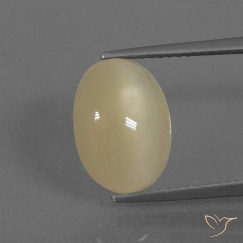 5.04ct Naturale Color crema Pietra di luna, Ovale, Traslucido