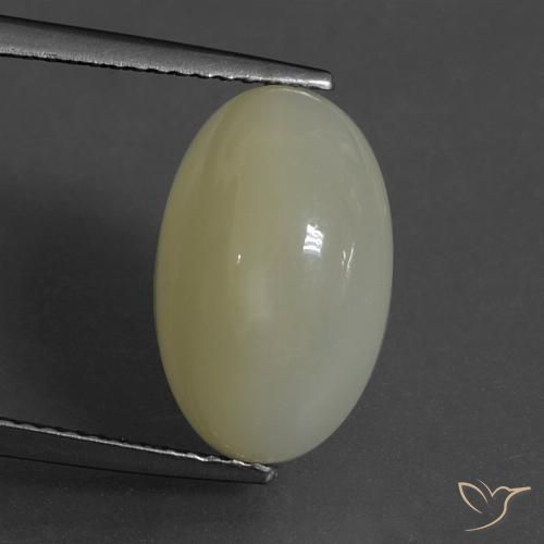 7.00ct Naturale Giallo verdastro Pietra di luna, Ovale, Traslucido