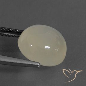 Pietra di luna Bianco caldo naturale da 7.05 ct, Ovale, Traslucido