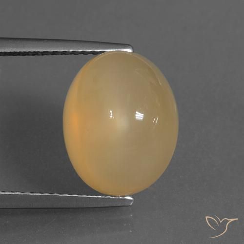 Pietra di luna naturale dorato da 8,64 ct, taglio ovale, traslucido