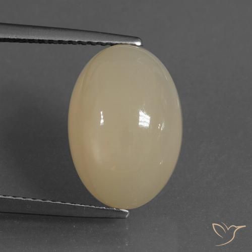 7.16ct Naturale Giallo chiaro Pietra di luna, Ovale, Traslucido