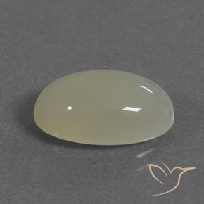 Pietra di luna Giallo grigiastro-verde naturale da 5.76 ct, Ovale, Traslucido