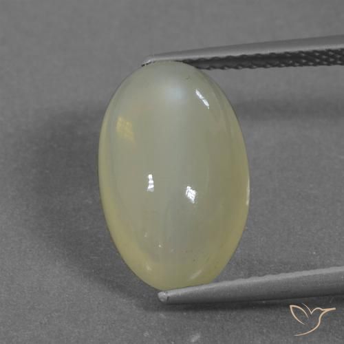 5.56ct Naturale Giallo medio Pietra di luna, Ovale, Traslucido