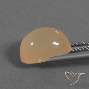Pietra di luna Cantalupo Arancia naturale da 5.30 ct, Ovale, Traslucido