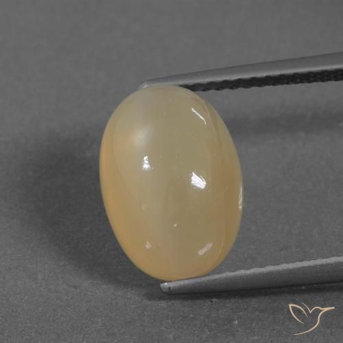 5.46ct Naturale Dorato pesca chiaro Pietra di luna, Ovale, Traslucido